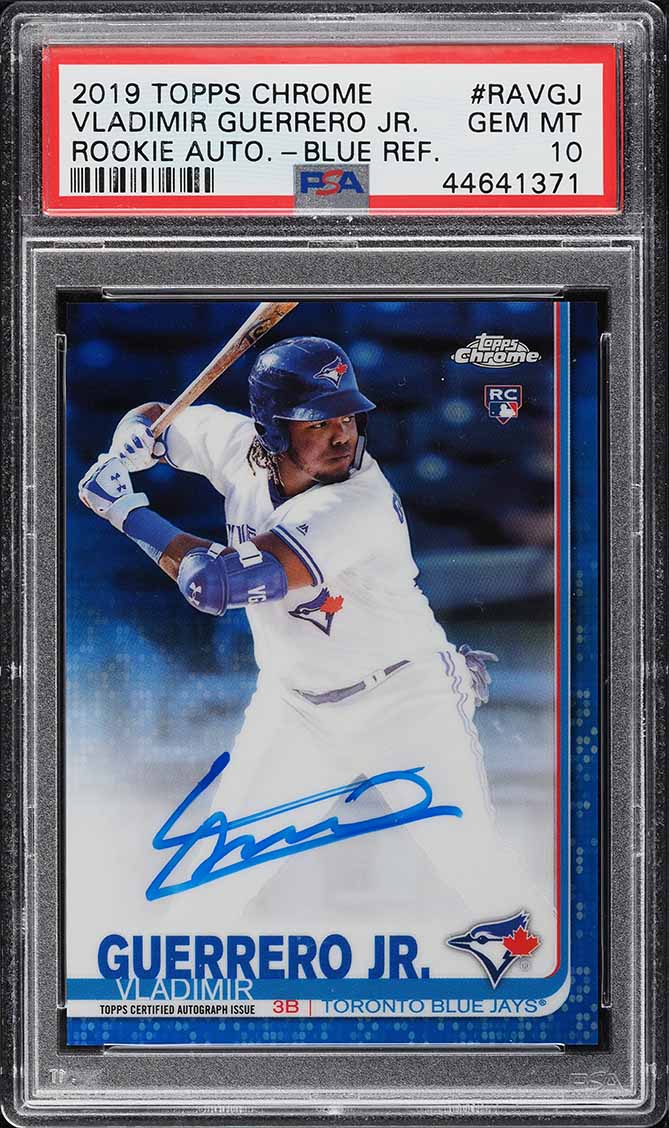 2019 Topps Chrome Blue Refractor Vladimir Guerrero Jr. ROOKIE AUTO /150 PSA 10