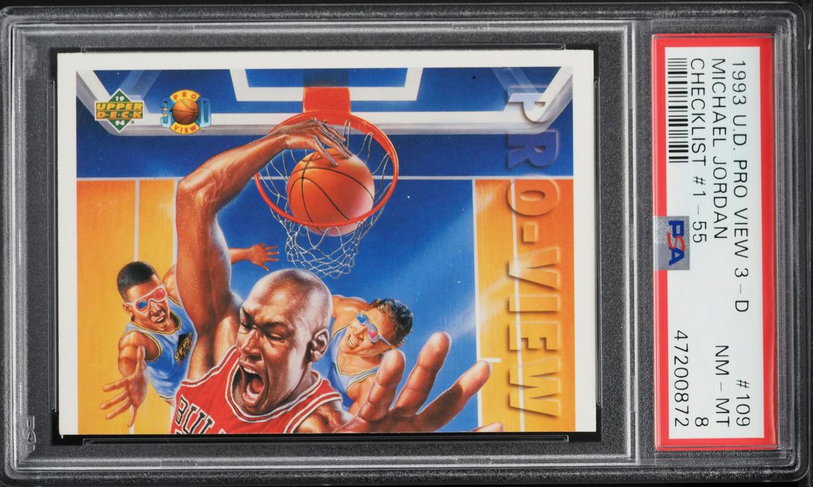 1993 Upper Deck Pro View 3-D Checklist #1-55 Michael Jordan #109 PSA 8 NM-MT
