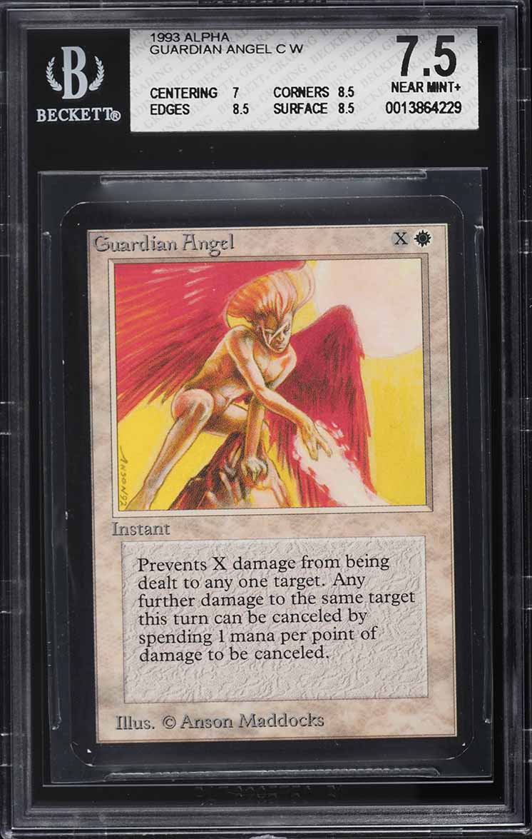 1993 Magic The Gathering MTG Alpha Guardian Angel C W BGS 7.5 NRMT+