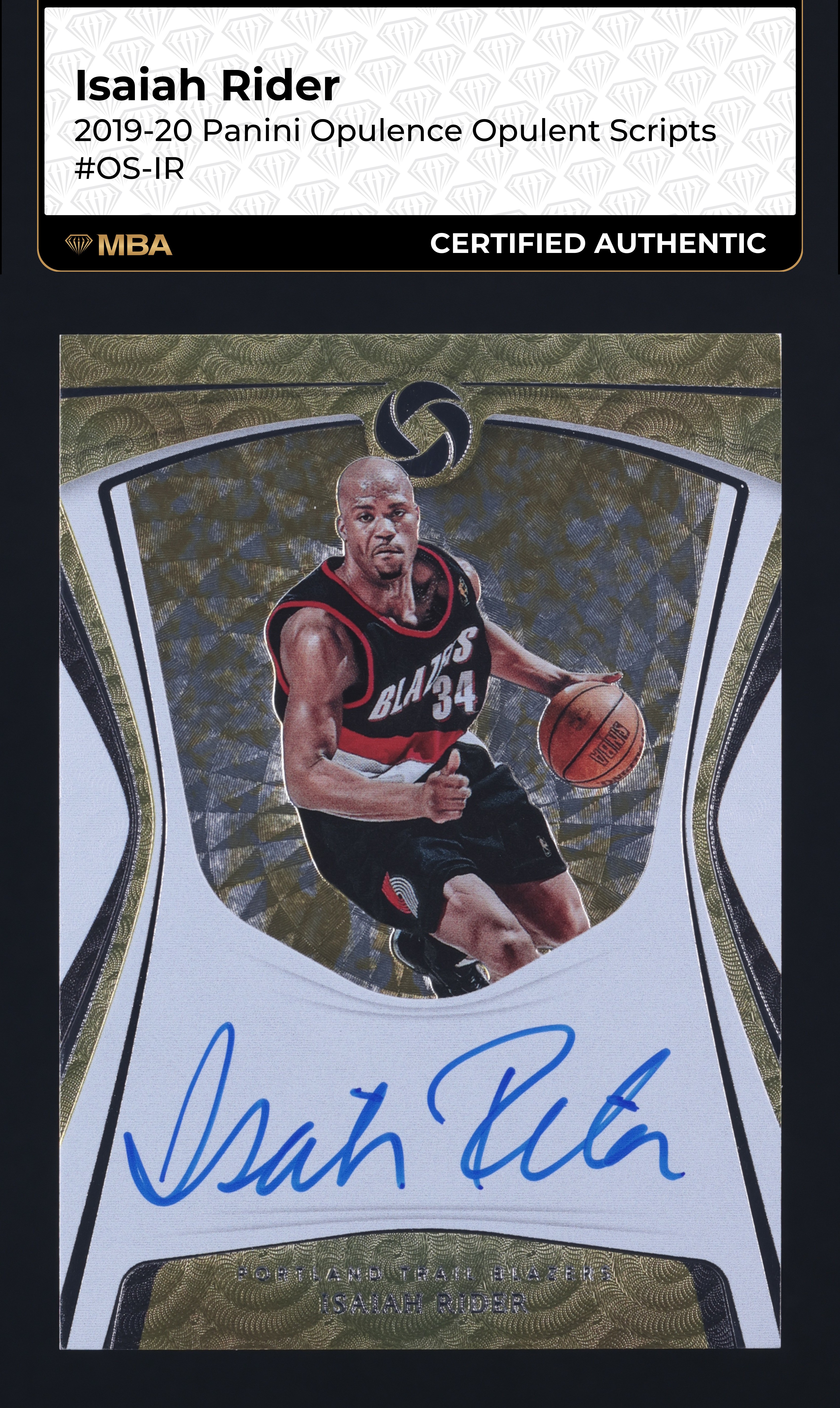 2019 Panini Opulence Opulent Scripts Isaiah Rider AUTO /49 #OS-IR MBA AUTH