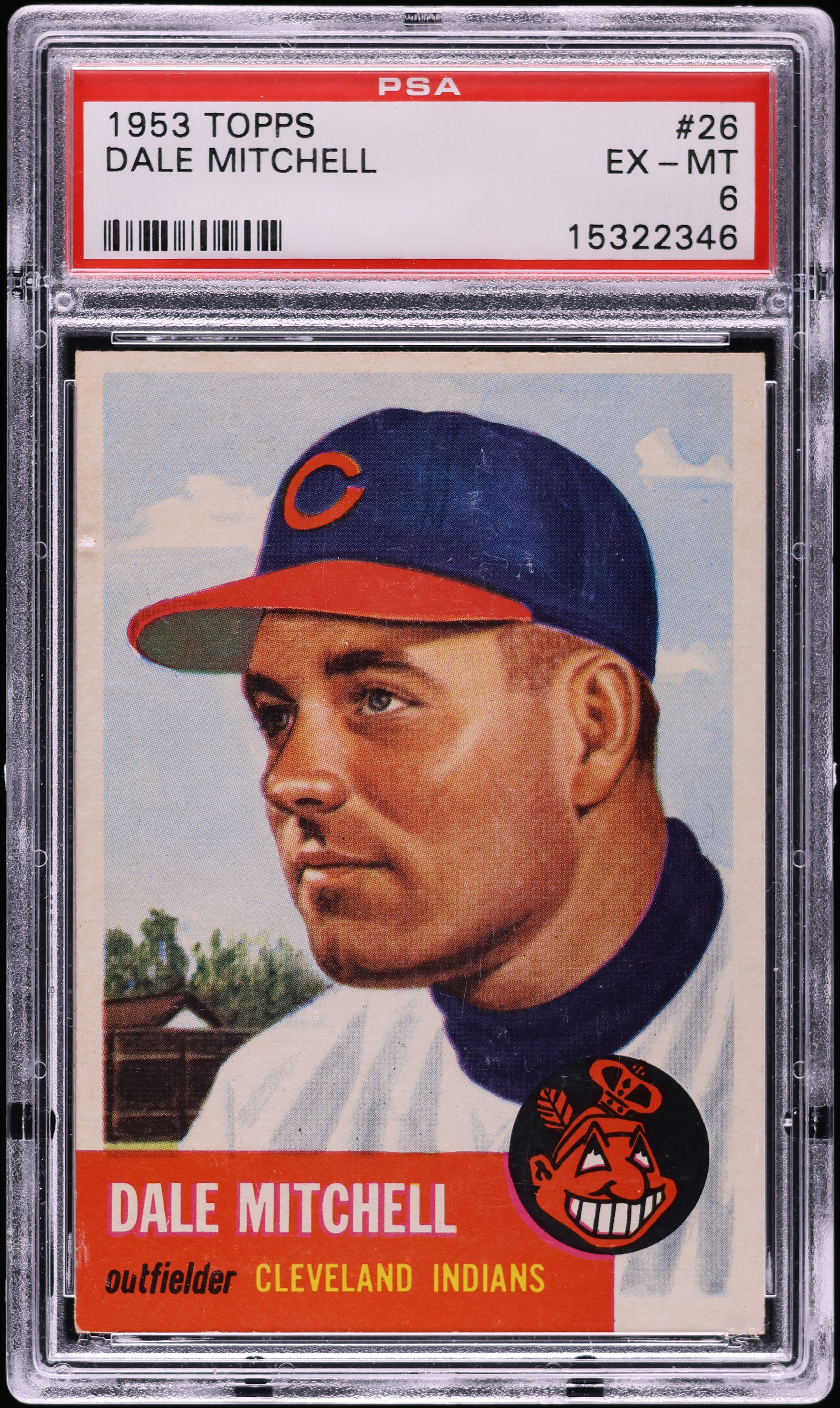 1953 Topps Dale Mitchell #26 PSA 6 EXMT