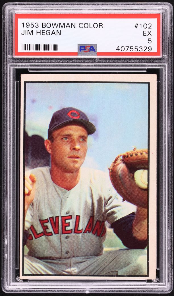 1953 Bowman Color Jim Hegan #102 PSA 5 EX