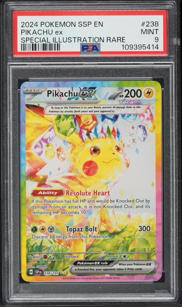 2024 Pokemon Scarlet & Violet Surging Sparks SIR Pikachu ex #238 PSA 9 MINT