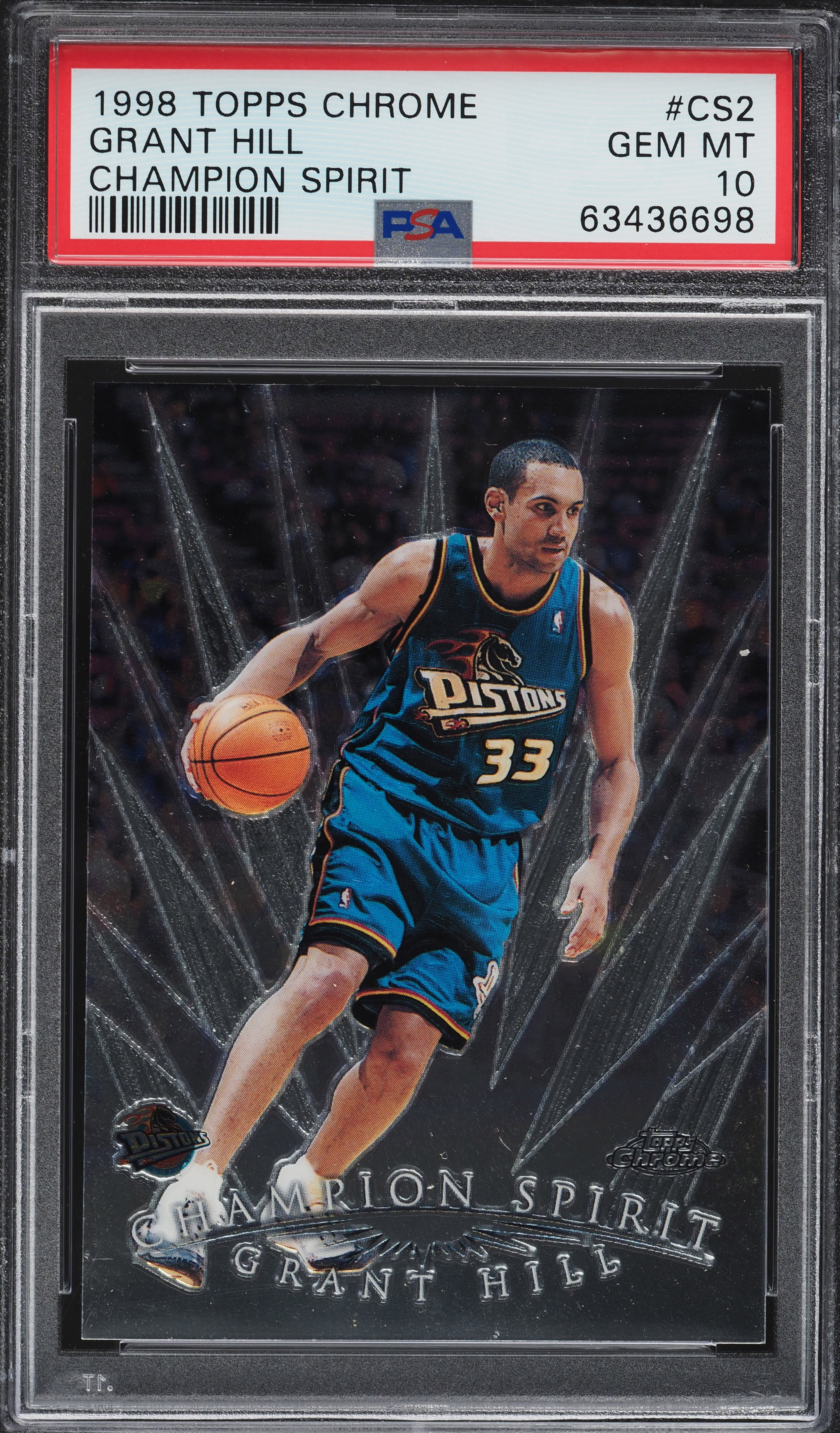 1998 Topps Chrome Champion Spirit Grant Hill #CS2 PSA 10 GEM MINT