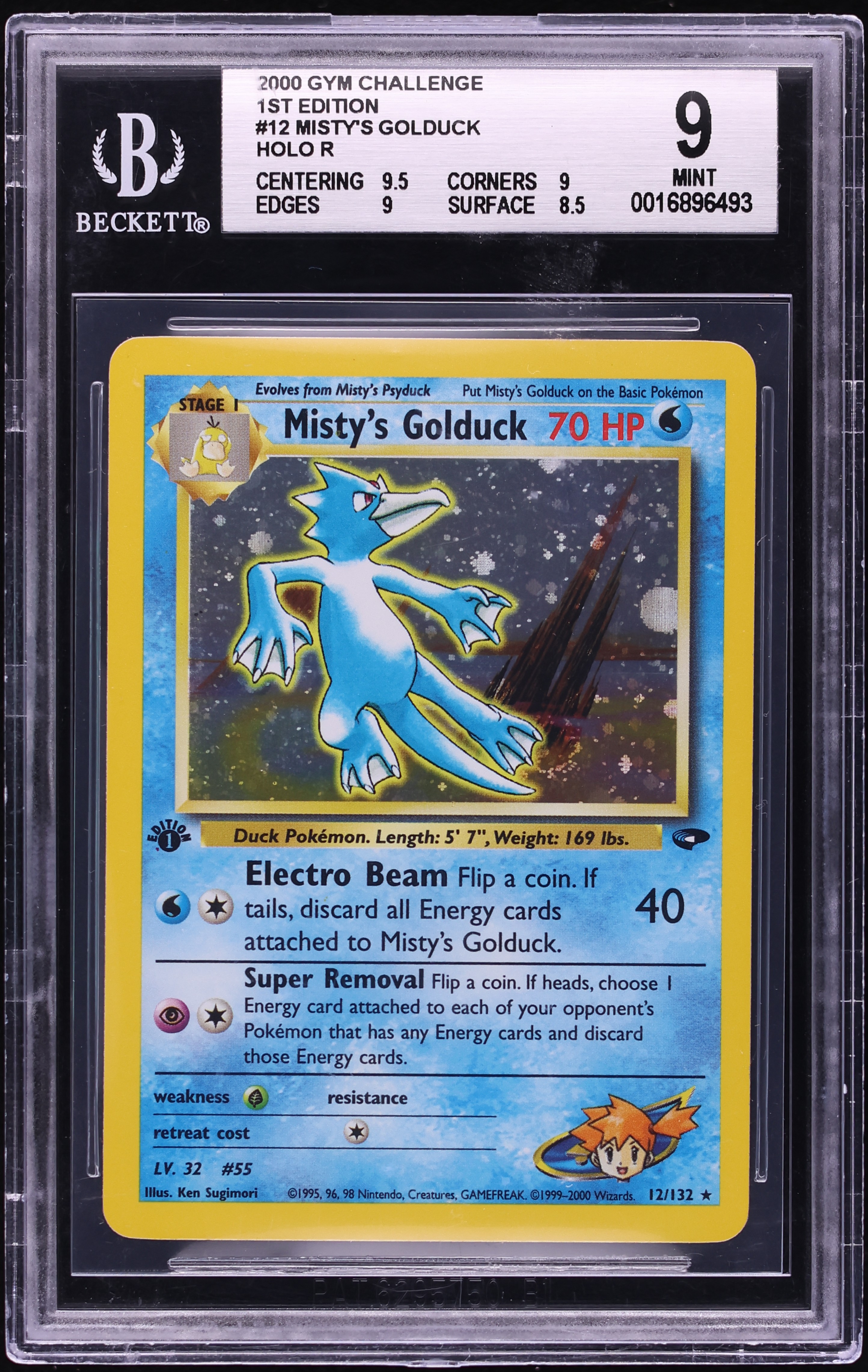 2000 Pokemon Gym Challenge 1st Edition Holo Misty's Golduck #12 BGS 9 MINT