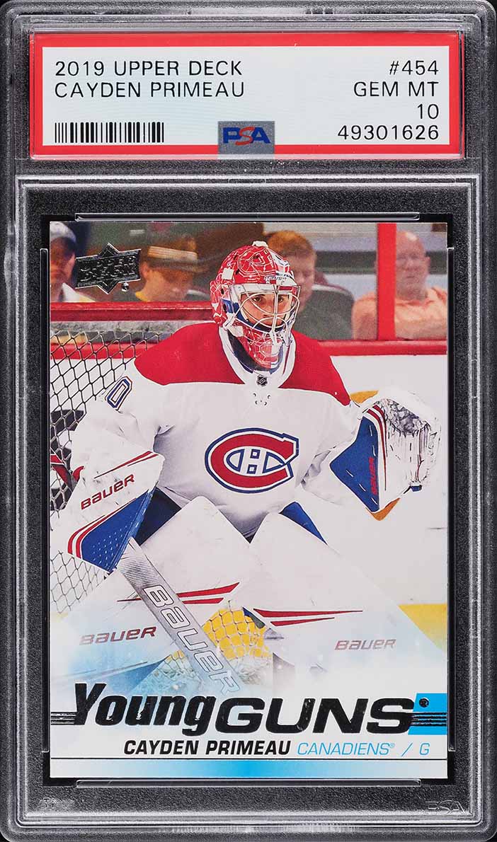 2019 Upper Deck Young Guns Cayden Primeau ROOKIE #454 PSA 10 GEM MINT