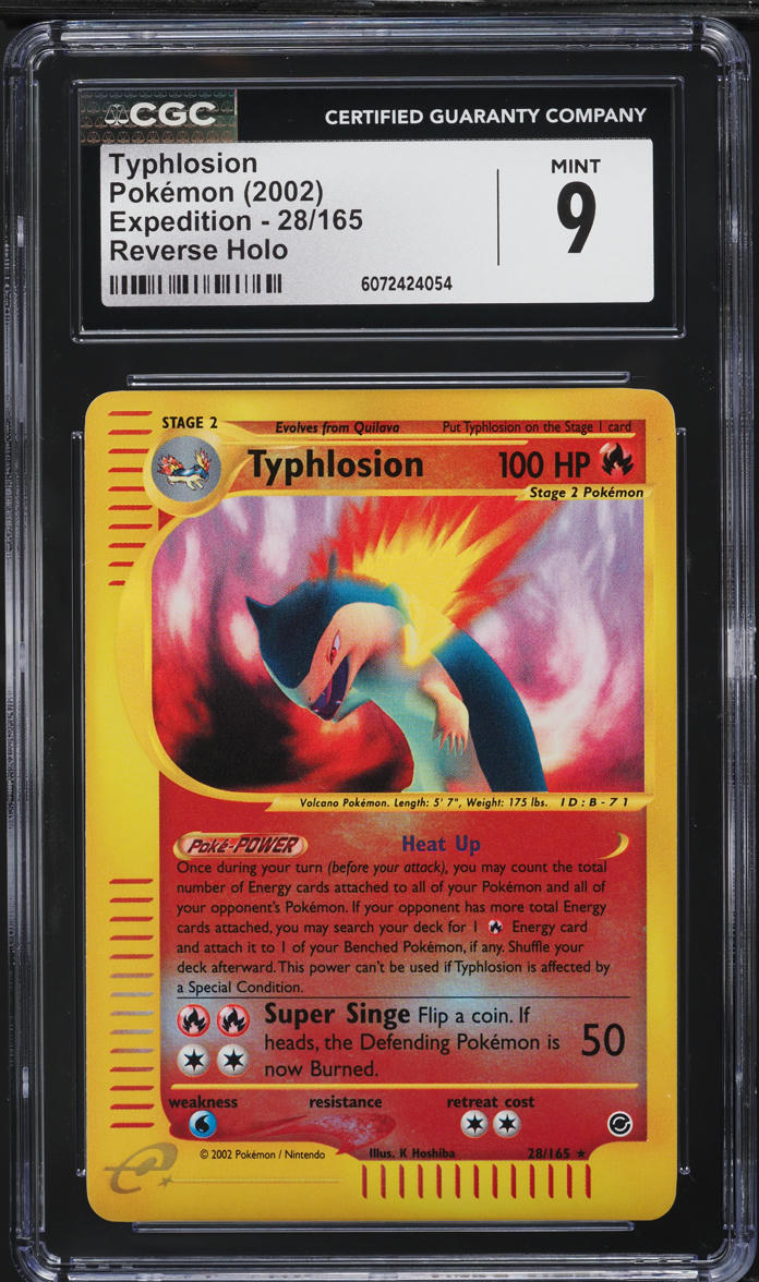 2002 Pokemon Expedition Reverse Holo Typhlosion #28 CGC 9 MINT