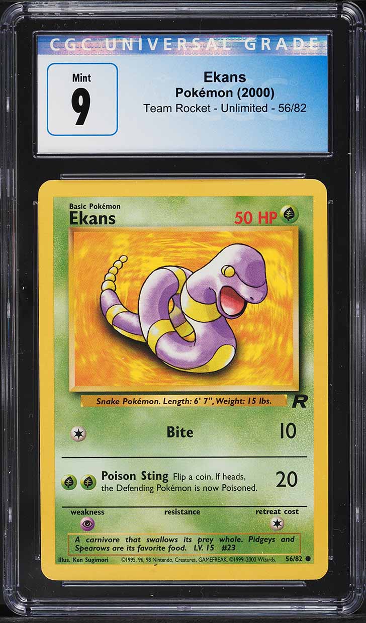 2000 Pokemon Team Rocket Ekans #56 CGC 9 MINT