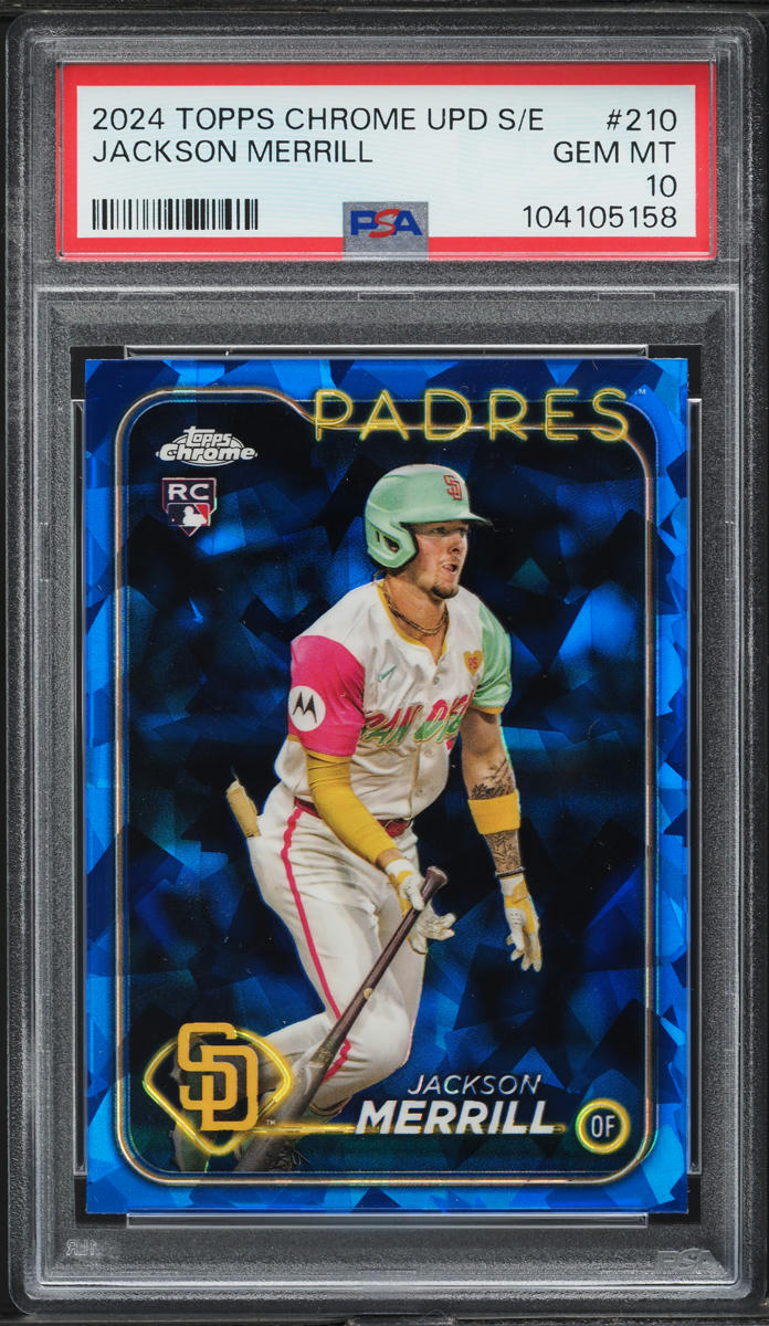 2024 Topps Chrome Update Sapphire Jackson Merrill ROOKIE #USCS210 PSA 10 GEM