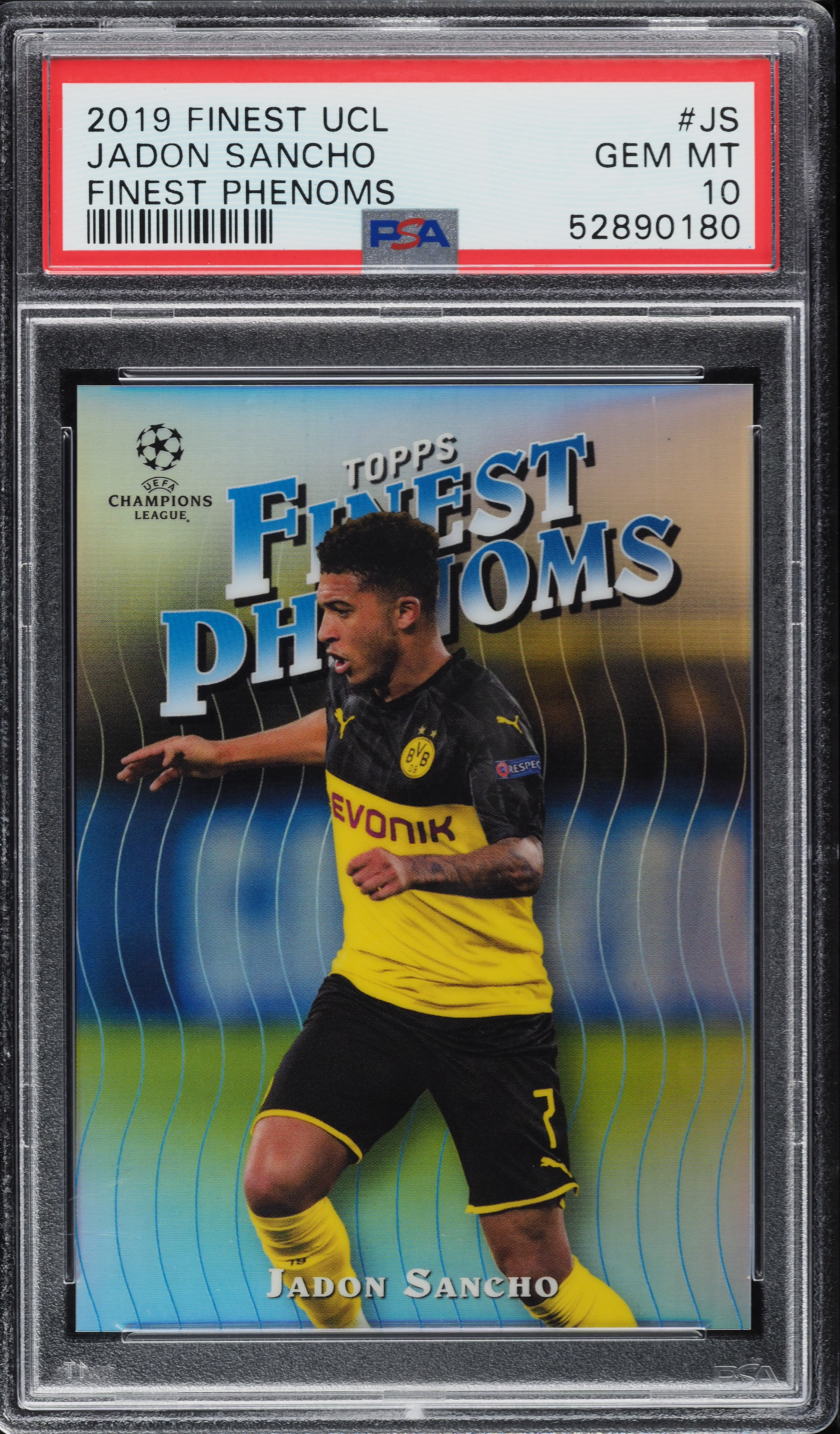 2019 Finest UEFA Champions League Phenoms Jadon Sancho #FP-JS PSA 10 GEM MINT