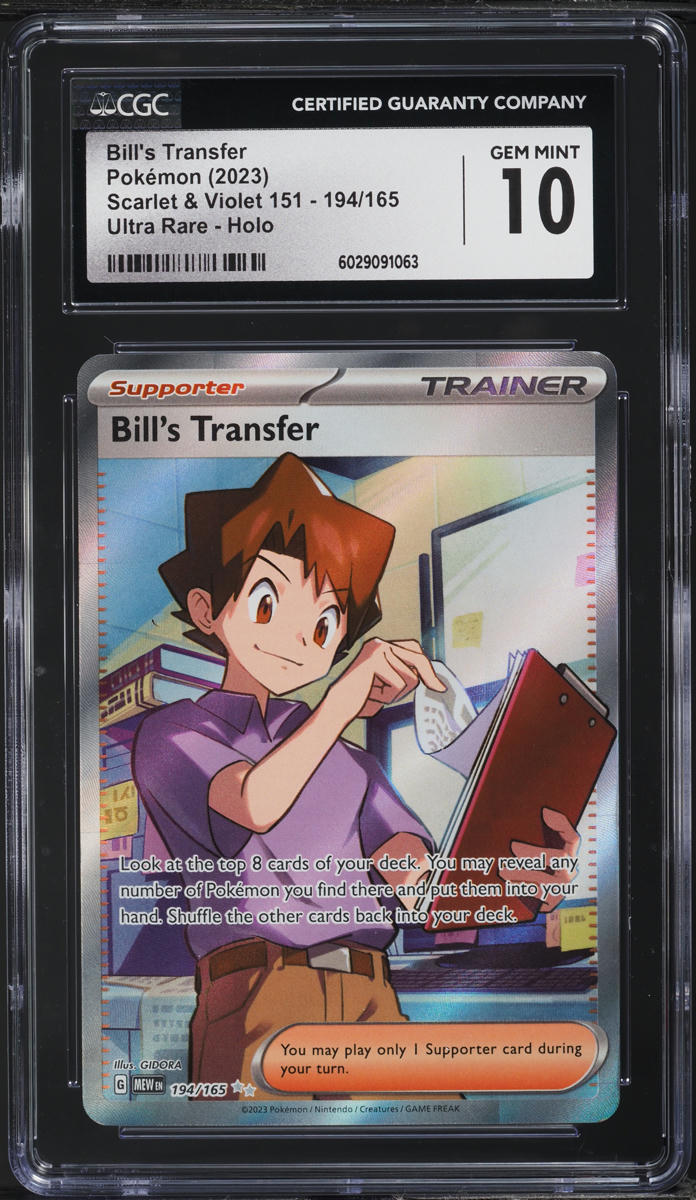 2023 Pokemon Scarlet & Violet 151 Full Art Bill's Transfer #194 CGC 10 GEM MINT