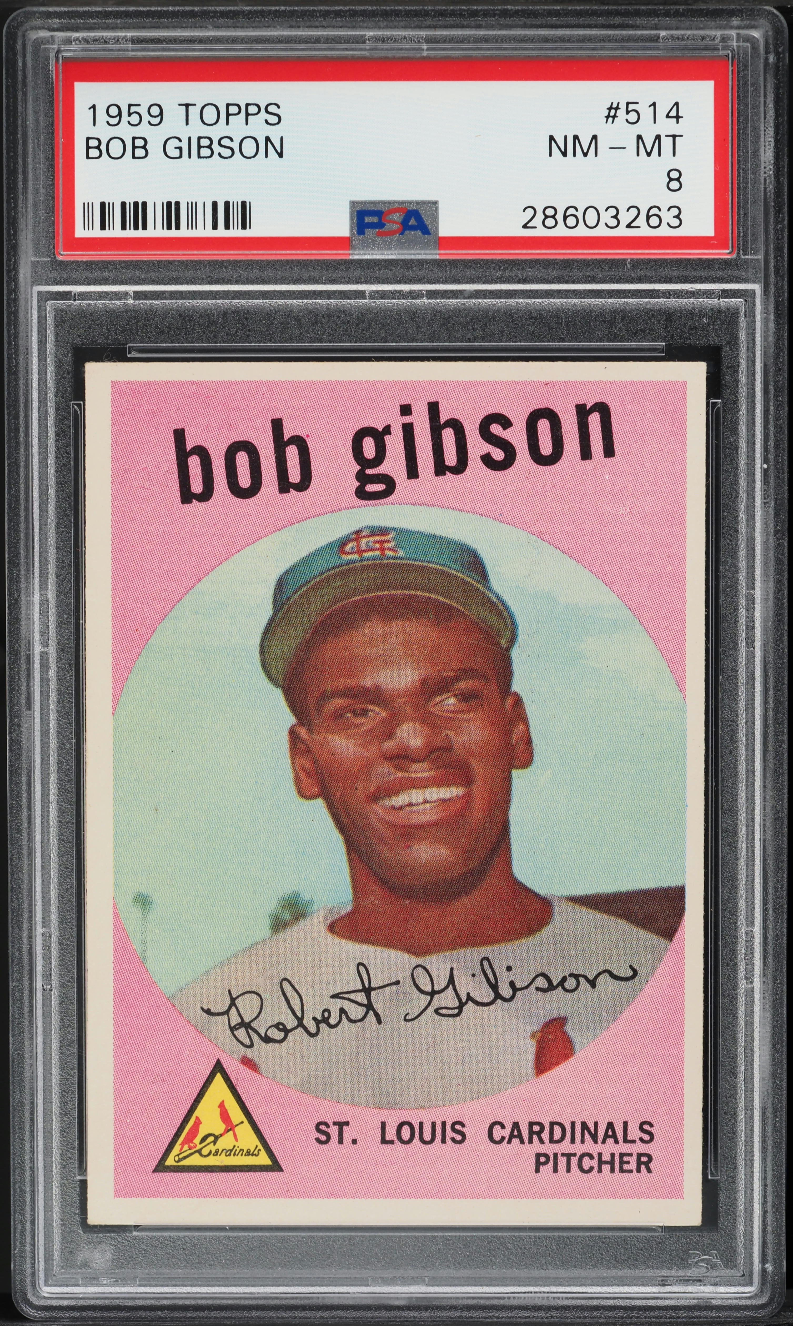 1959 Topps Bob Gibson ROOKIE #514 PSA 8 NM-MT
