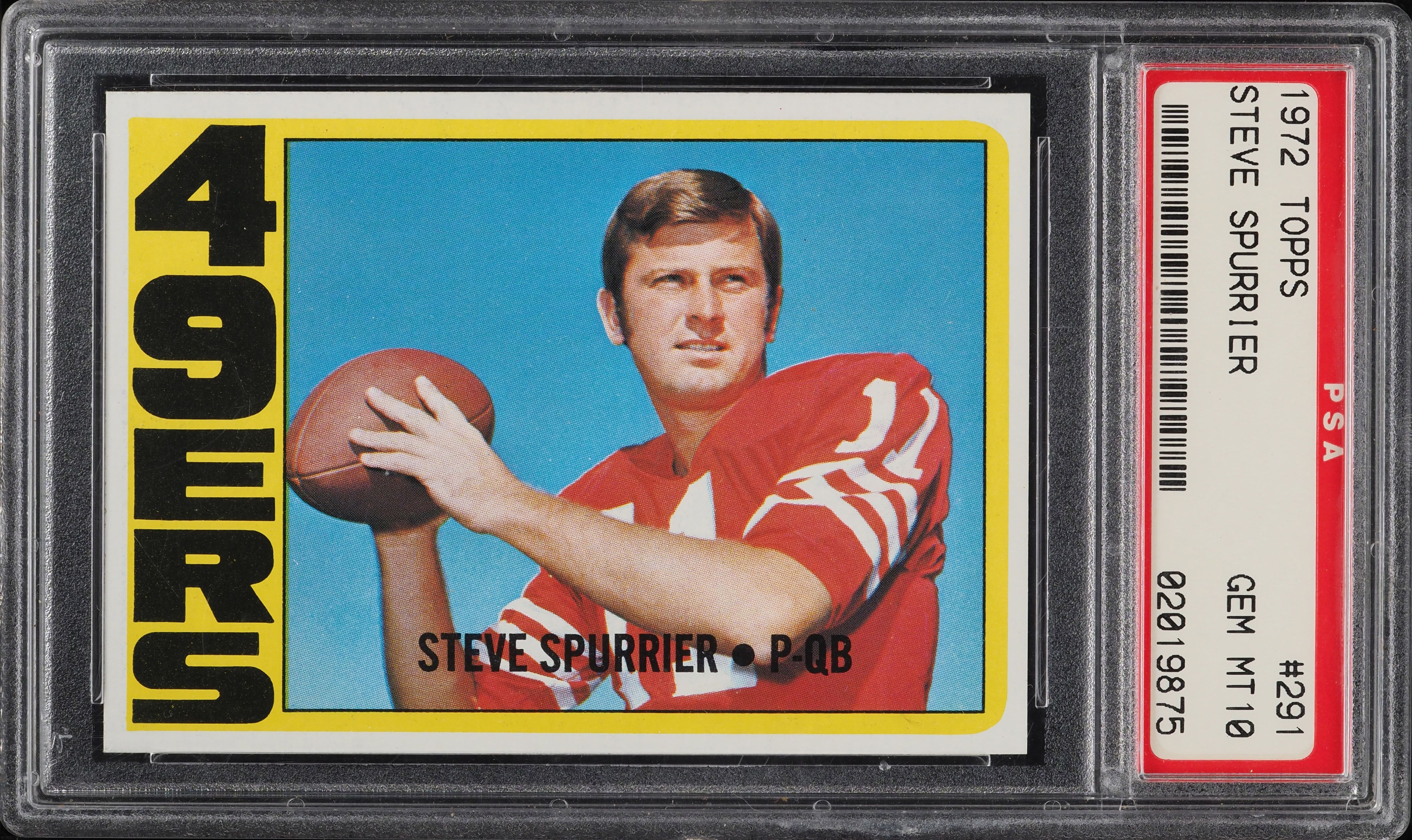 1972 Topps Football Steve Spurrier ROOKIE #291 PSA 10 GEM MINT