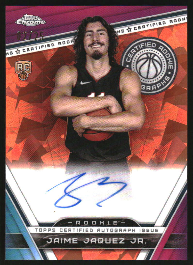 2023 Topps Chrome Sapphire Rookie Auto Orange Refractors Jaime Jaquez Jr. RC /25