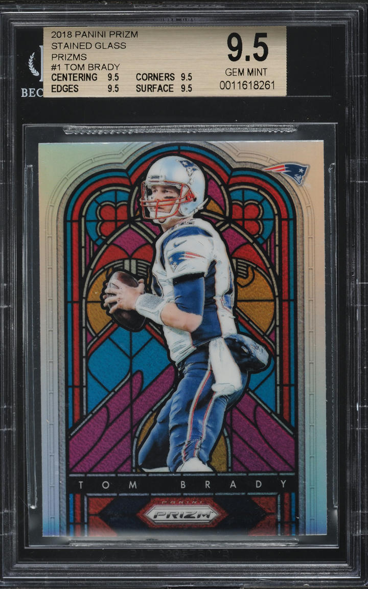 2018 Panini Prizm Stained Glass Silver Tom Brady #SG-1 BGS 9.5 GEM MINT