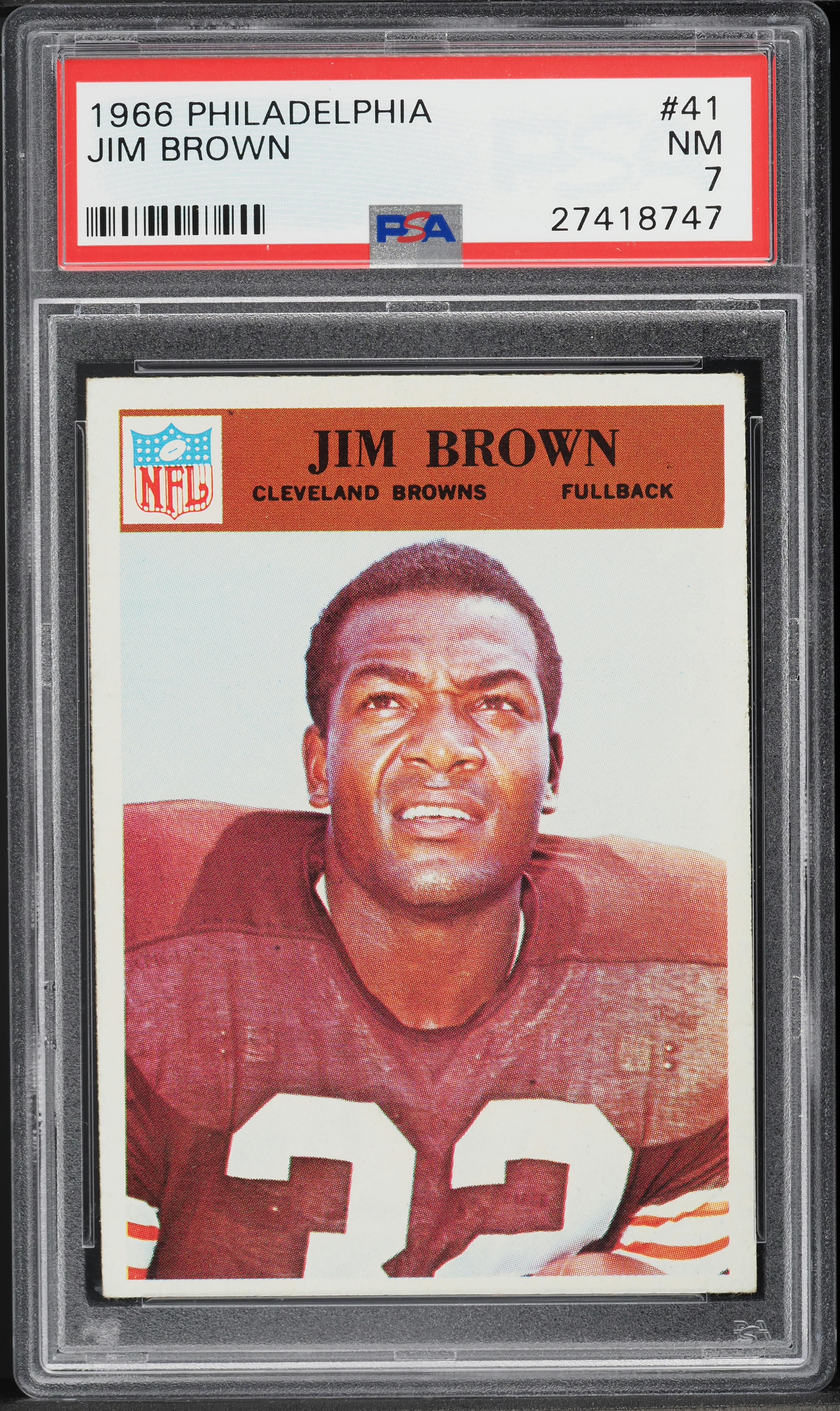 1966 Philadelphia Jim Brown #41 PSA 7 NRMT
