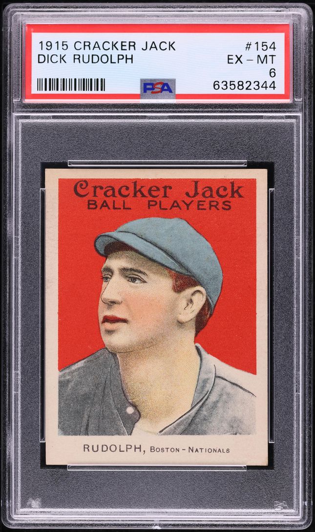1915 Cracker Jack Dick Rudolph #154 PSA 6 EXMT