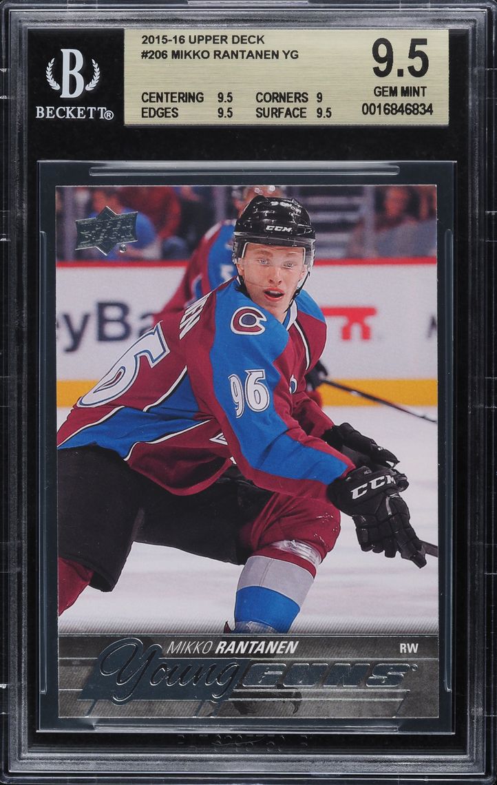 2015 Upper Deck Young Guns Mikko Rantanen ROOKIE #206 BGS 9.5 GEM MINT