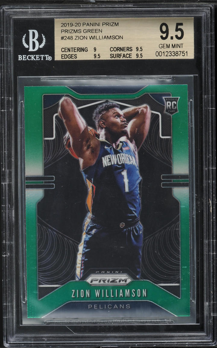 2019 Panini Prizm Green Zion Williamson ROOKIE #248 BGS 9.5 GEM MINT