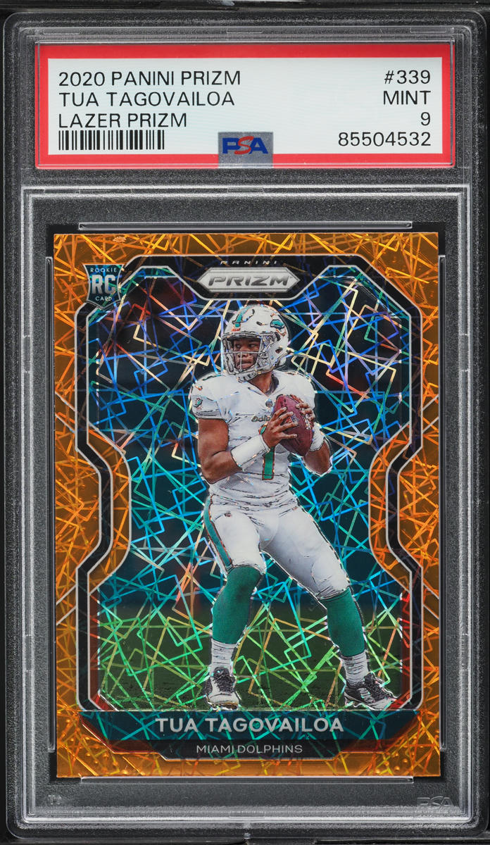 2020 Panini Prizm Lazer Tua Tagovailoa ROOKIE #339 PSA 9 MINT