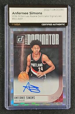 2018 Donruss Dominator Anfernee Simons ROOKIE AUTO /99 #RD-ASM MBA AUTH