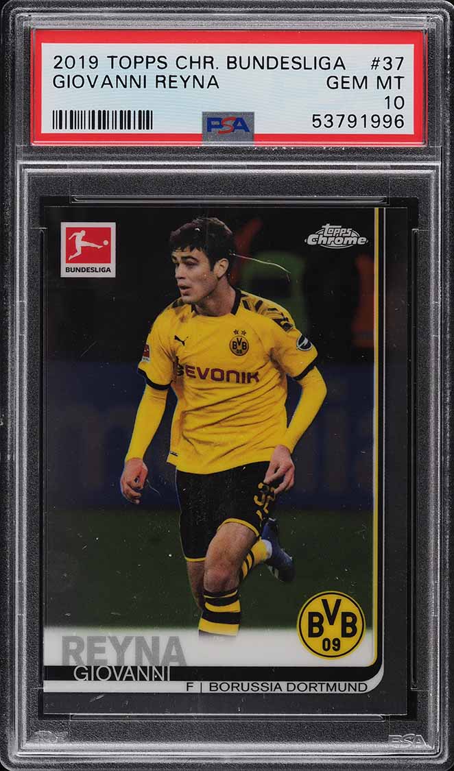 2019 Topps Chrome Bundesliga Giovanni Reyna ROOKIE RC #37 PSA 10 GEM MINT