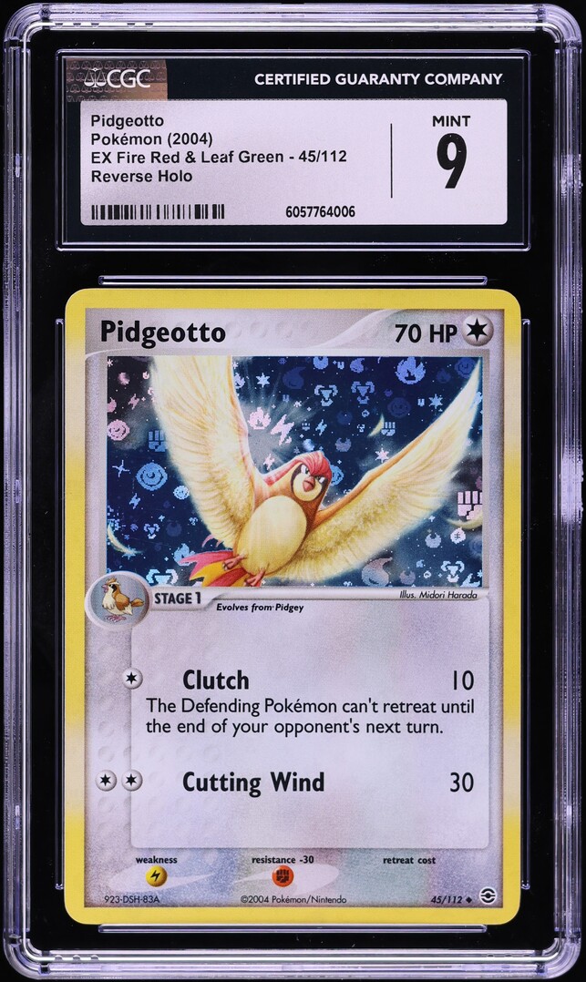 2004 Pokemon EX Fire Red & Leaf Green Reverse Holo Pidgeotto #45 CGC 9 MINT