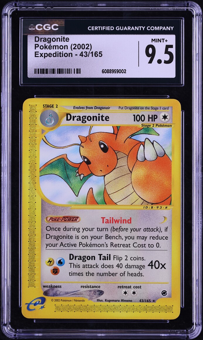 2002 Pokemon Expedition Dragonite #43 CGC 9.5 MINT+