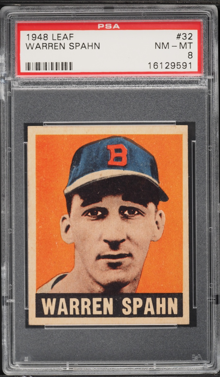 1948 Leaf Warren Spahn ROOKIE #32 PSA 8 NM-MT