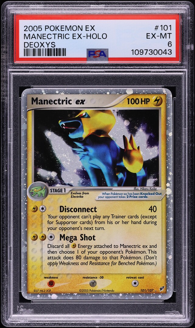 2005 Pokemon EX Deoxys Holo Manectric ex #101 PSA 6 EXMT