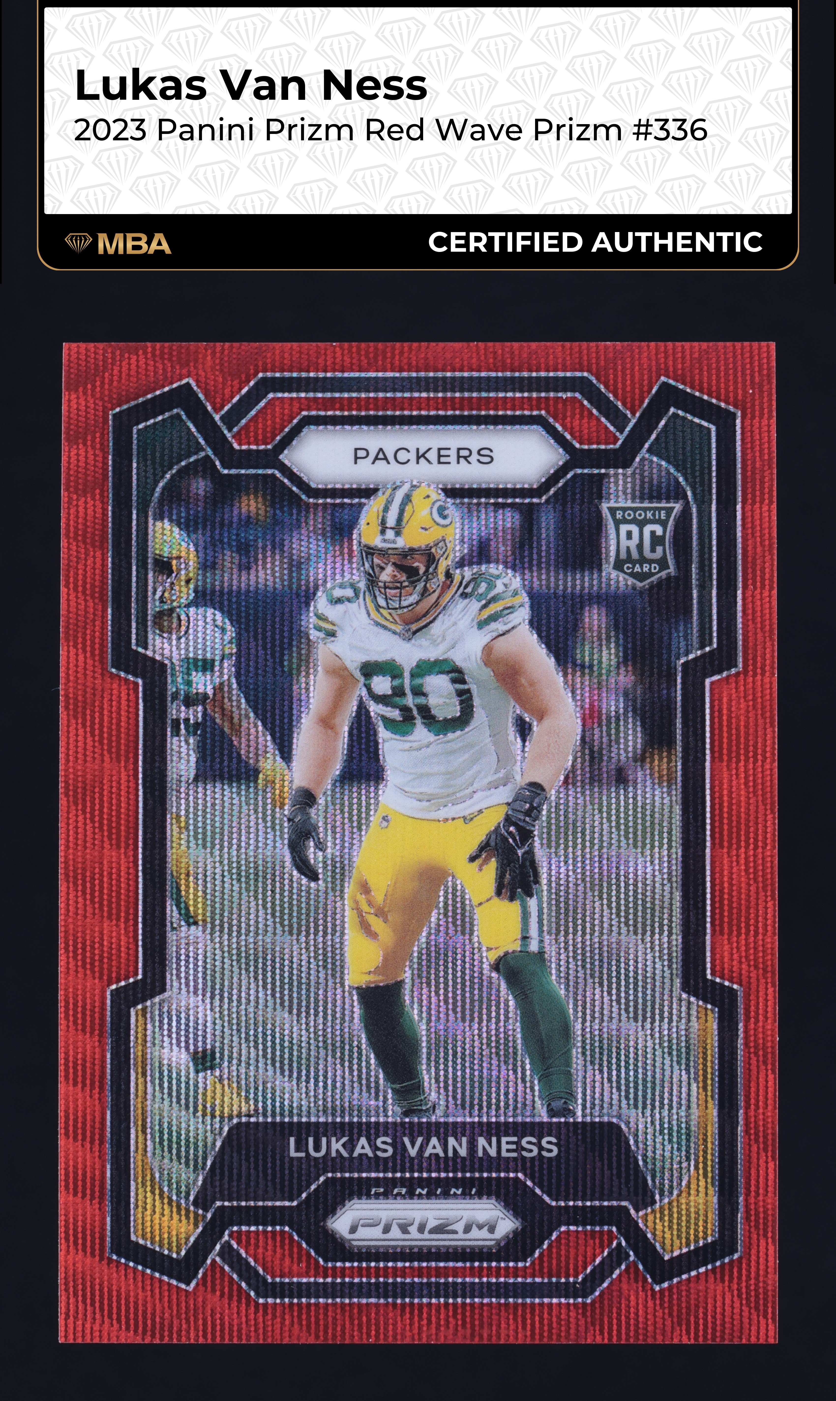 2023 Panini Prizm Red Wave Lukas Van Ness ROOKIE /149 #336 MBA AUTH