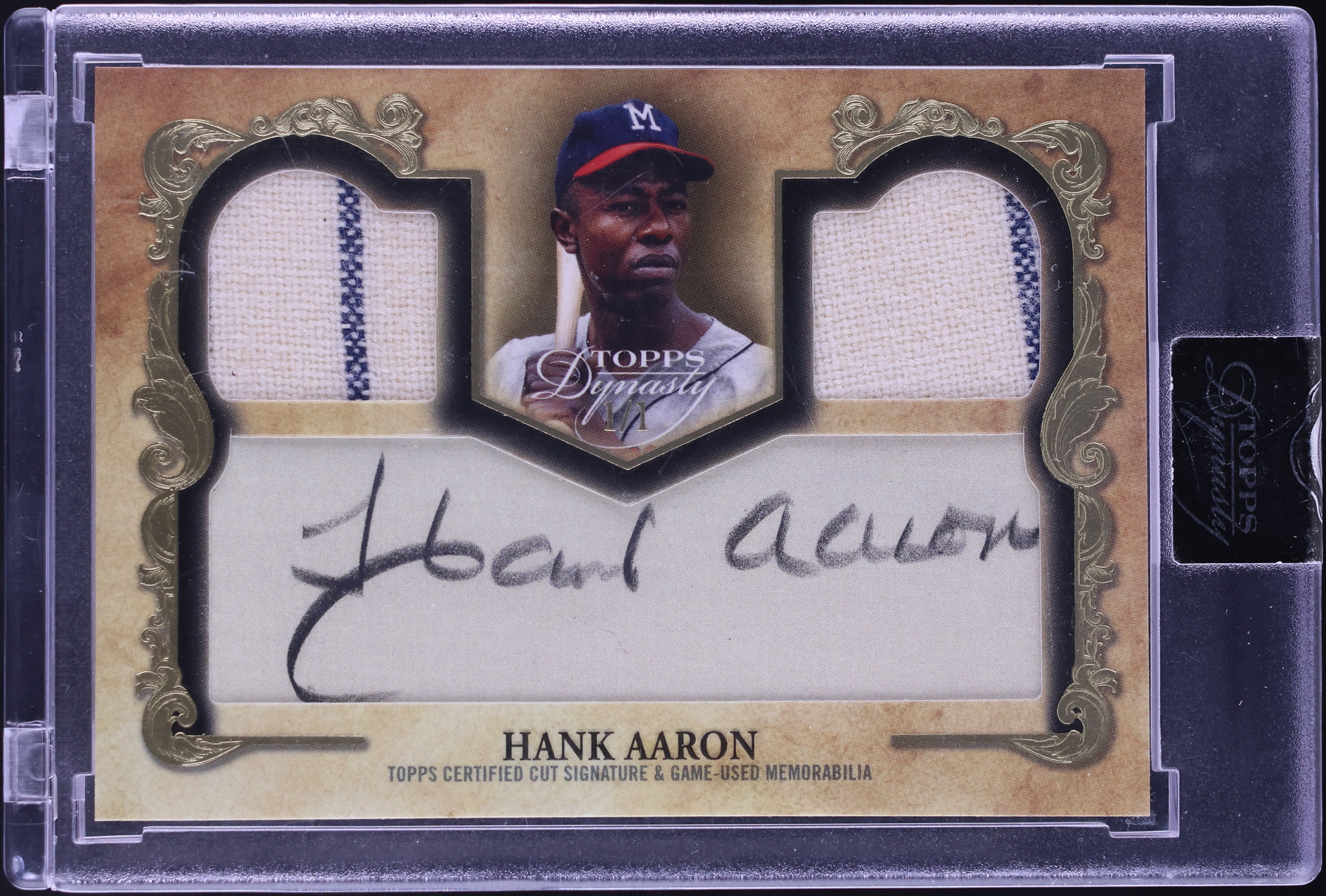2021 Topps Dynasty Dual Cut Hank Aaron PATCH AUTO 1/1 #DRCS-HA
