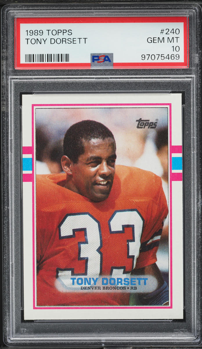 1989 Topps Football Tony Dorsett #240 PSA 10 GEM MINT