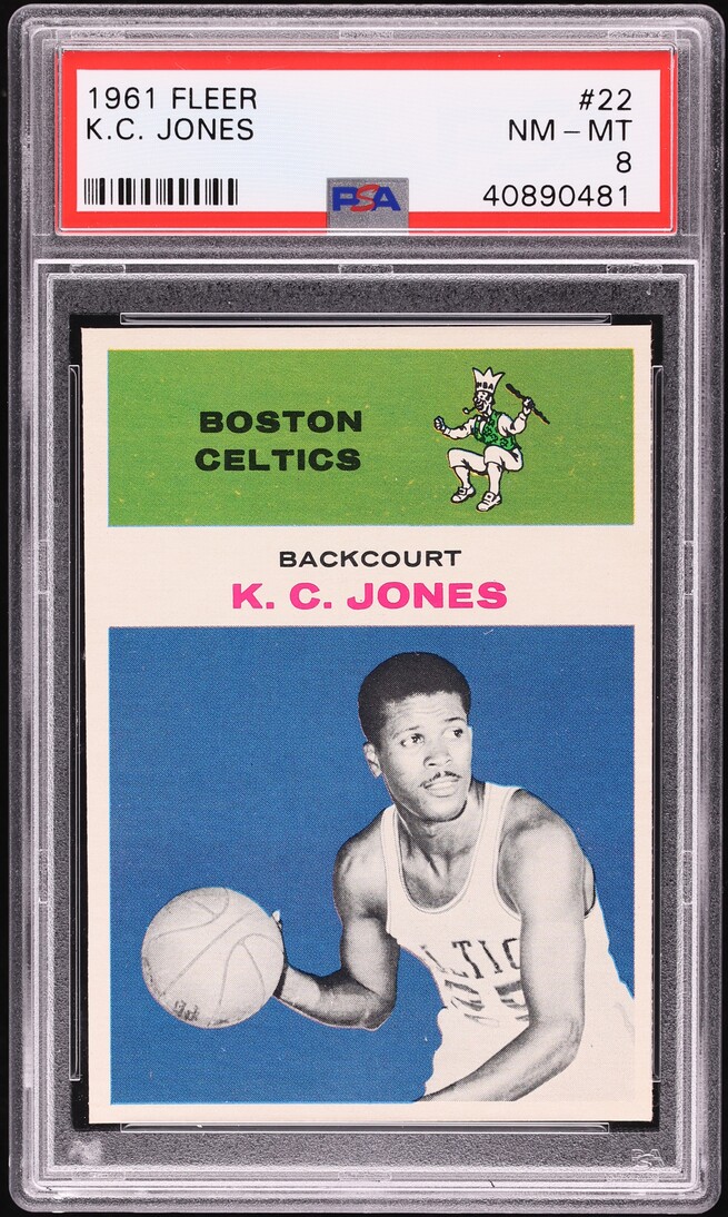 1961 Fleer Basketball KC Jones ROOKIE #22 PSA 8 NM-MT