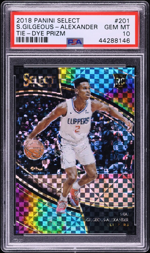 2018 Select Courtside Tie-Dye Prizm Shai Gilgeous-Alexander RC 1/25 PSA 10