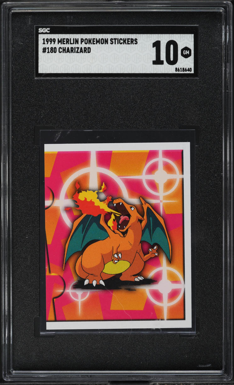 1999 Pokemon Merlin Stickers Charizard #180 SGC 10 GEM MINT
