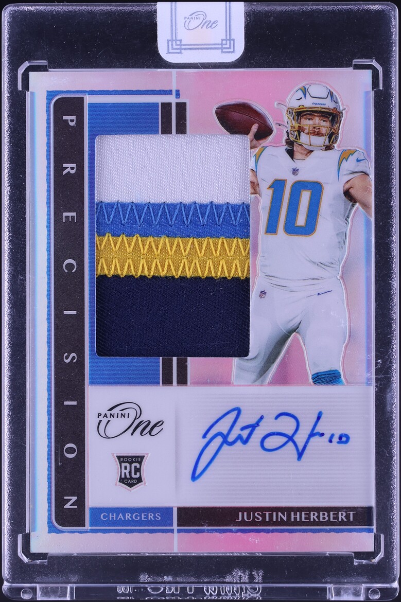 2020 Panini One Precision Justin Herbert ROOKIE PATCH AUTO /25 #303