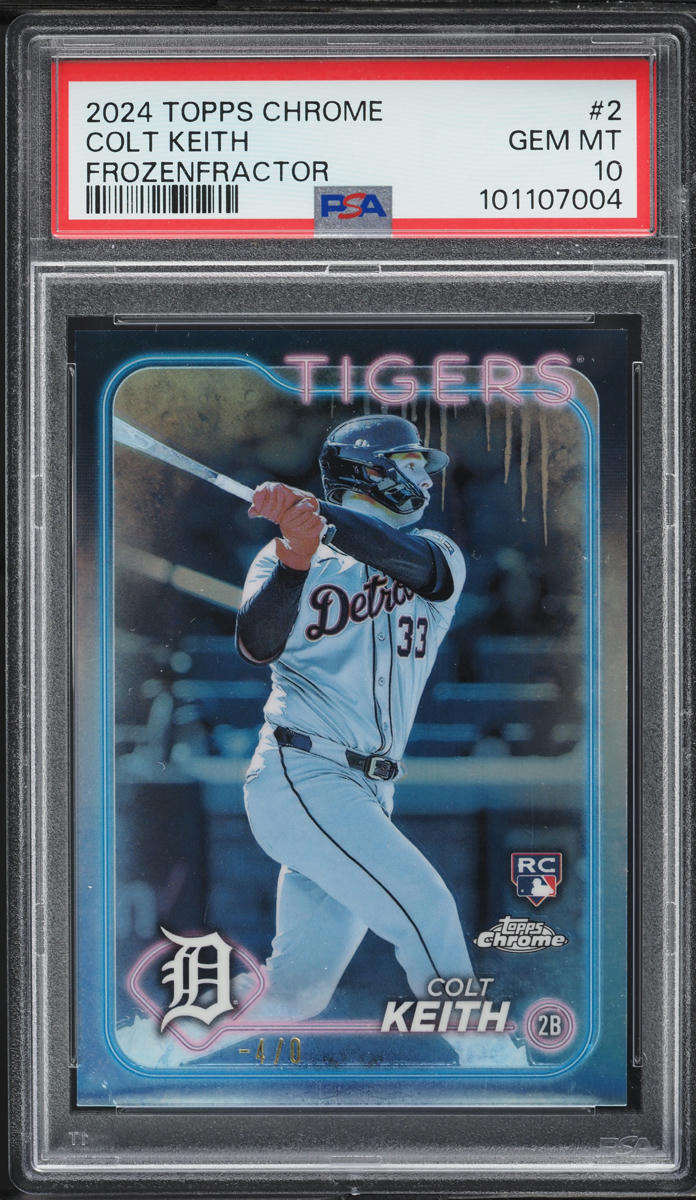 2024 Topps Chrome FrozenFractor Colt Keith ROOKIE -4/0 #2 PSA 10 GEM MINT