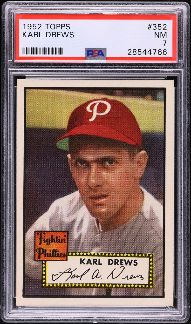 1952 Topps Karl Drews #352 PSA 7 NRMT