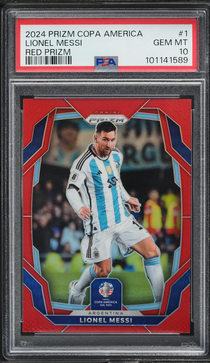 2024 Panini Prizm Conmebol Copa America Red Lionel Messi /199 #1 PSA 10 GEM MINT