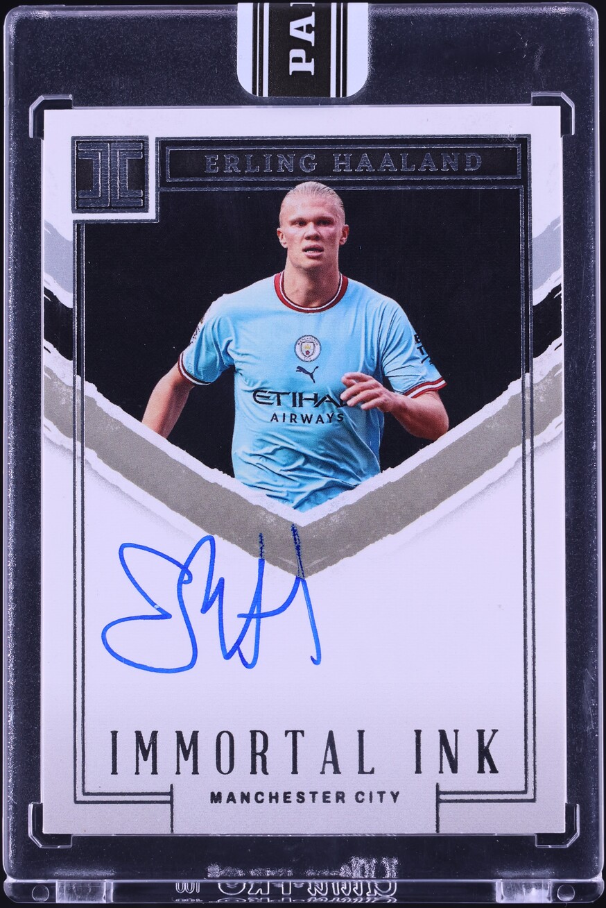 2022 Panini Impeccable Premier League Immortal Ink '25 Black Box Erling Haaland AUTO 1/1 #IM-EH