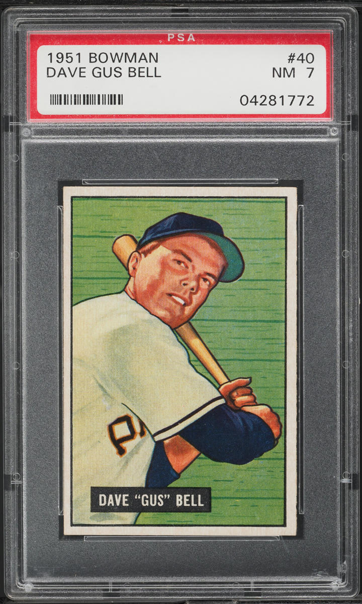 1951 Bowman Dave Gus Bell #40 PSA 7 NRMT
