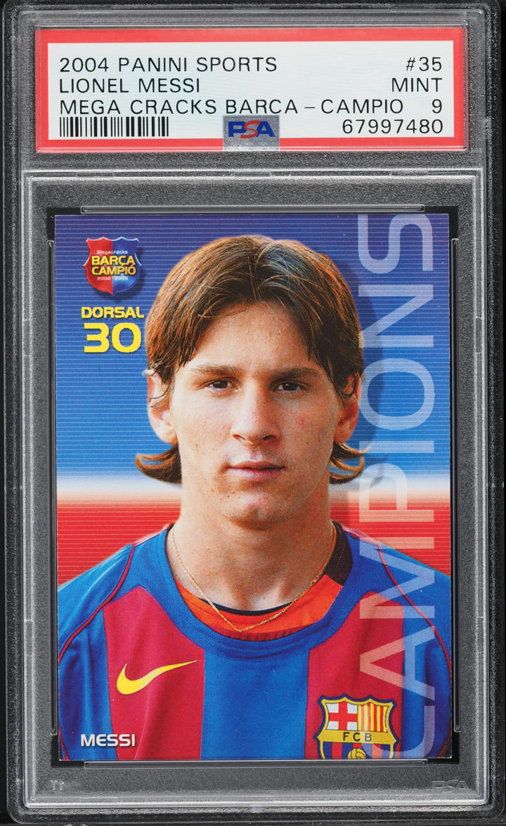 2004 Panini Sports Mega Cracks Campio Lionel Messi ROOKIE #35 PSA 9 MINT