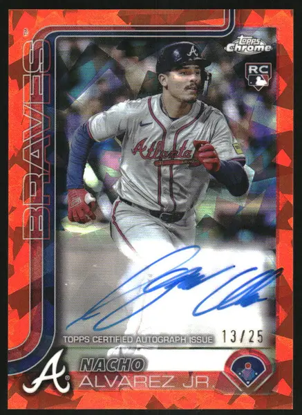 2025 Topps Chrome Sapphire Rookie Auto Orange Nacho Alvarez Jr. RC Auto /25