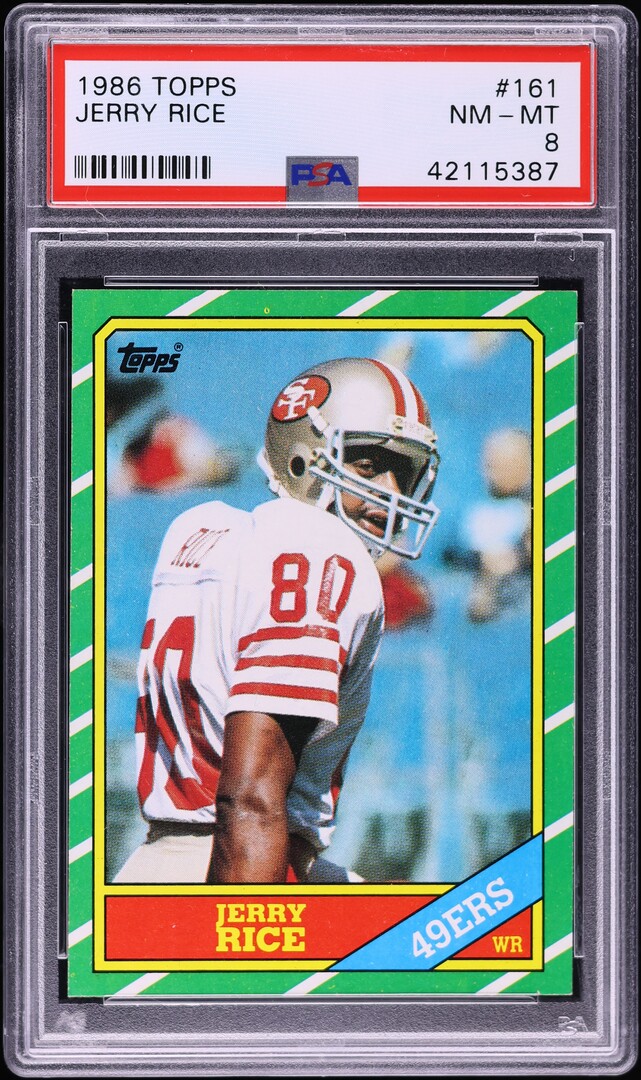 1986 Topps Football Jerry Rice ROOKIE #161 PSA 8 NM-MT