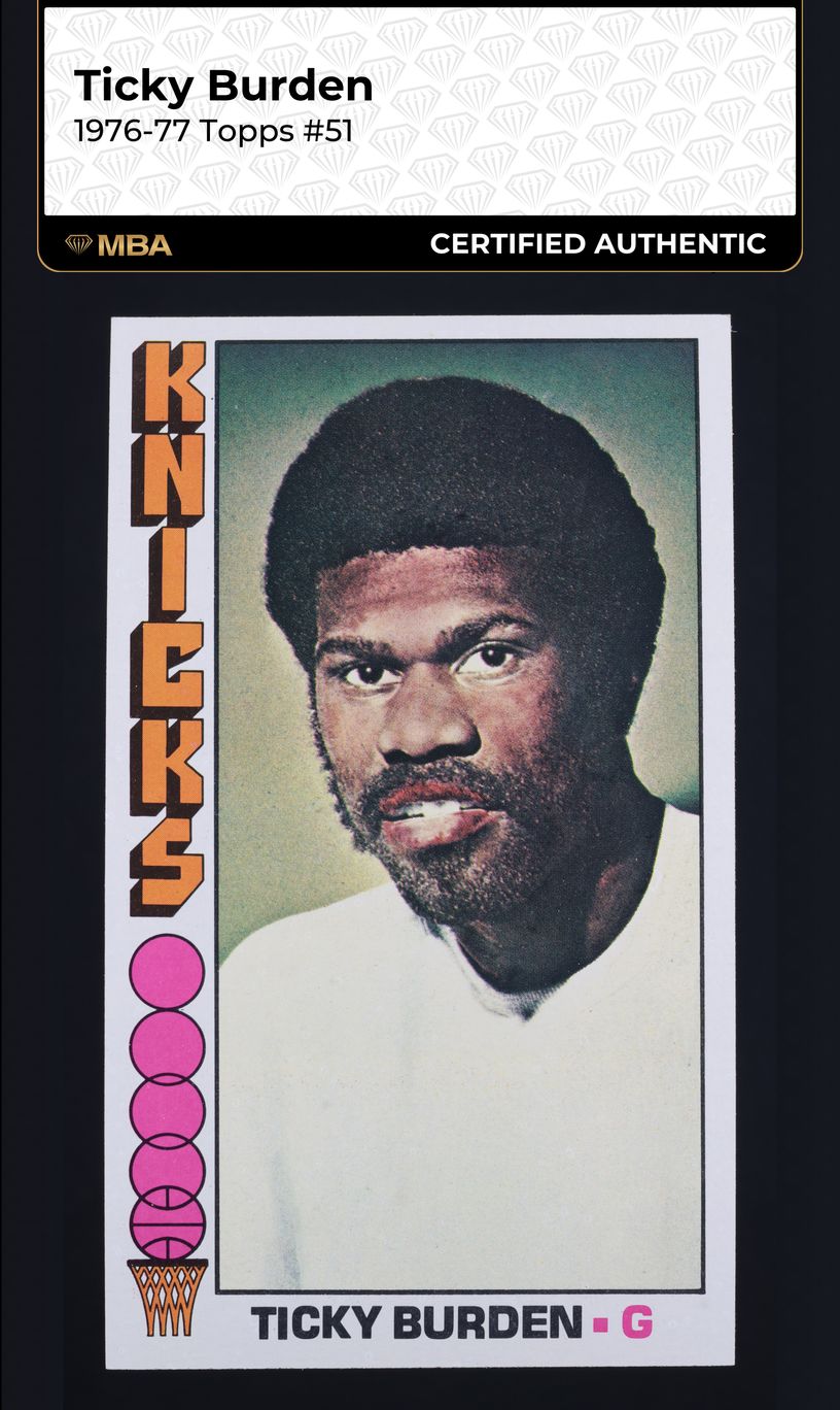 1976 Topps Basketball Ticky Burden #51 MBA AUTH