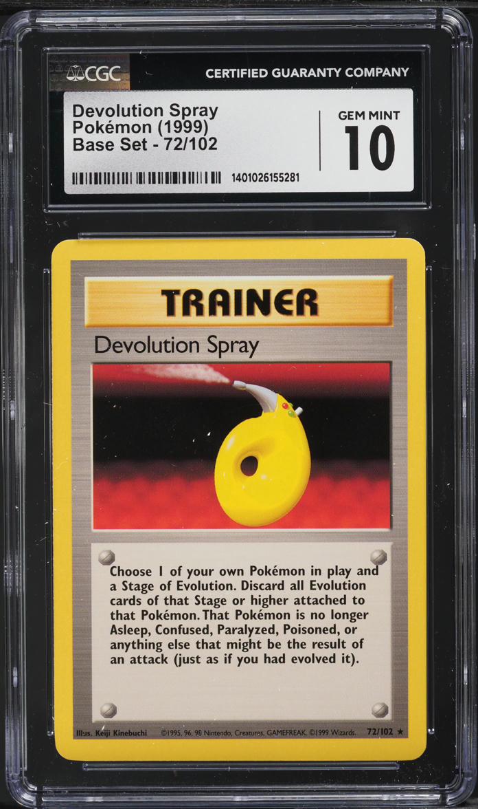 1999 Pokemon Base Set Devolution Spray #72 CGC 10 GEM MINT