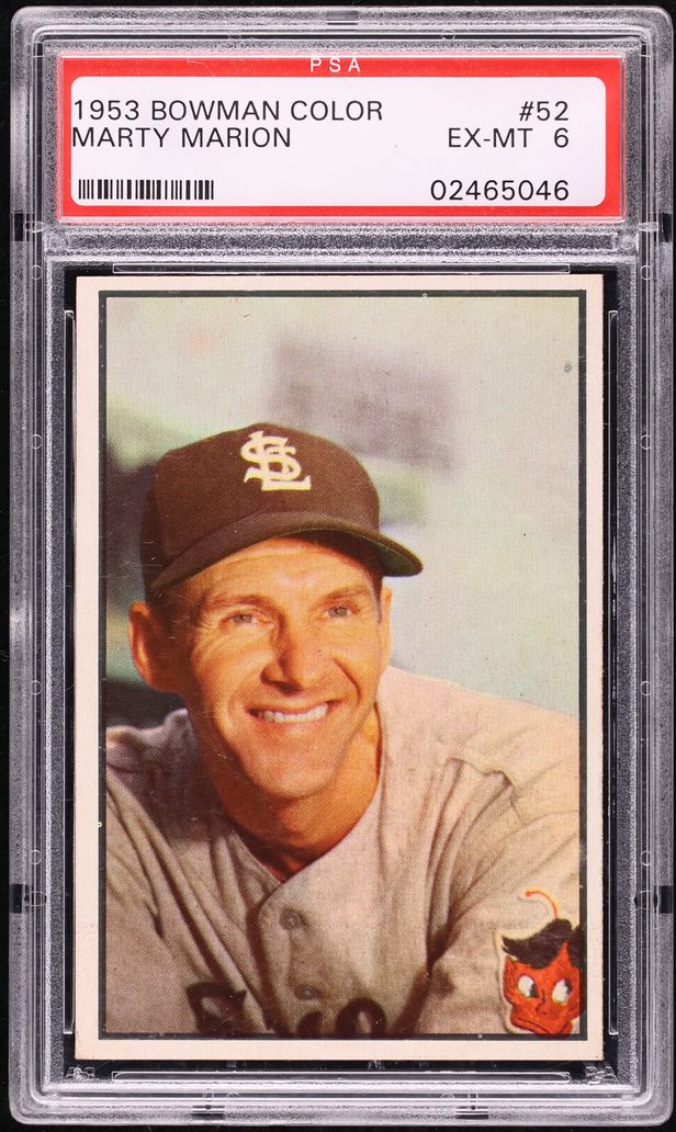 1953 Bowman Color Marty Marion #52 PSA 6 EXMT