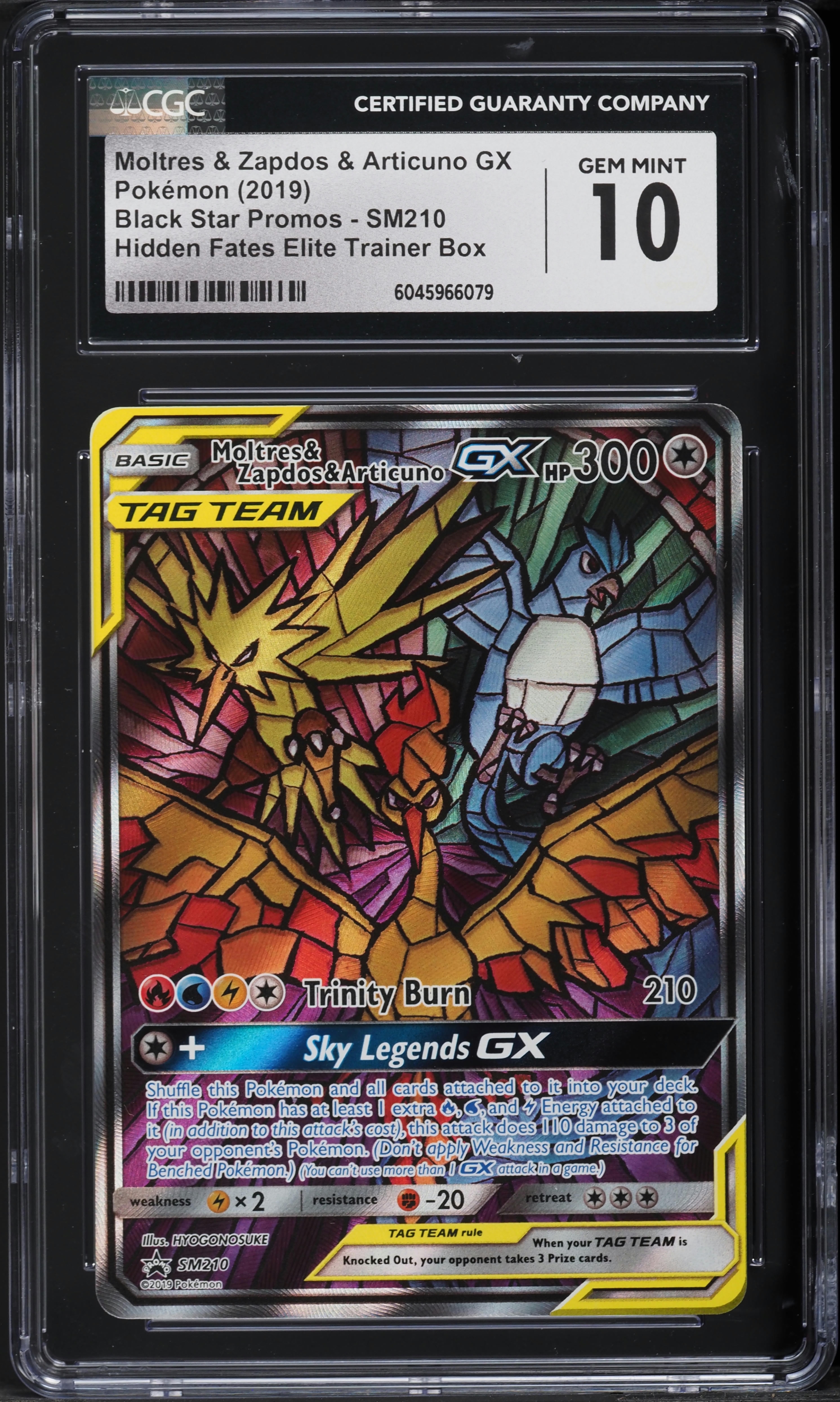 2019 Pokemon SM Promo Hidden Fates Moltres Zapdos Articuno GX #SM210 CGC 10 GEM MINT
