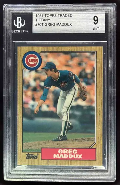 1987 Topps Traded Tiffany #70T Greg Maddux RC BGS 9